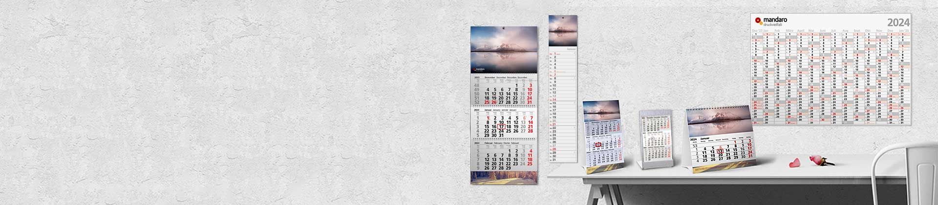 Wandkalender,</br> Monatskalender,</br> Jahresplaner ... für 2024